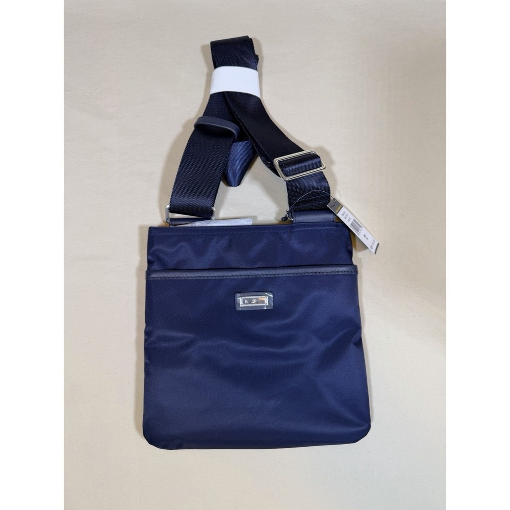 New Polo Golf‎ Ralph Lauren 8" Navy Nylon Leather Nautical Preppy Crossbody Bag